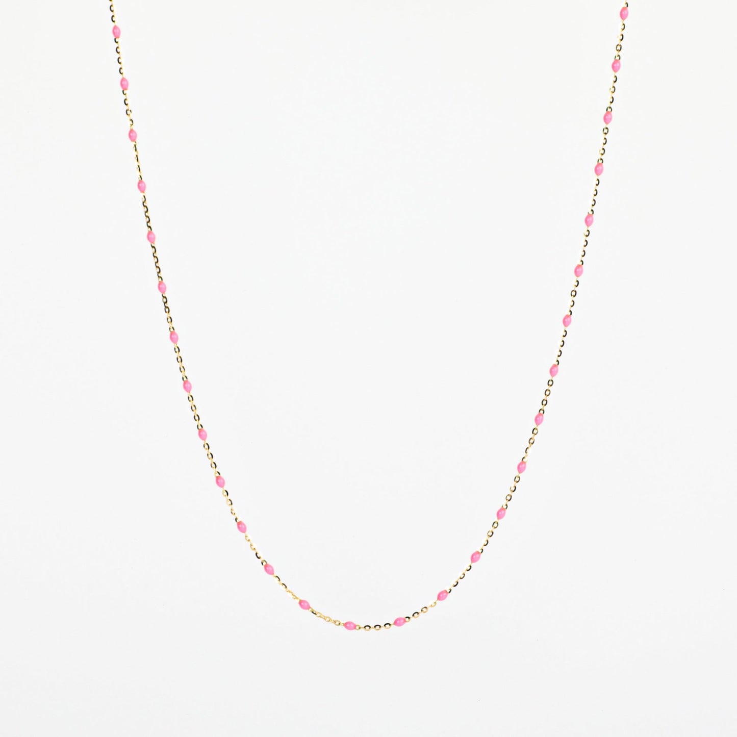 BEADED PINK NECKLACE - Al Khatib Gold