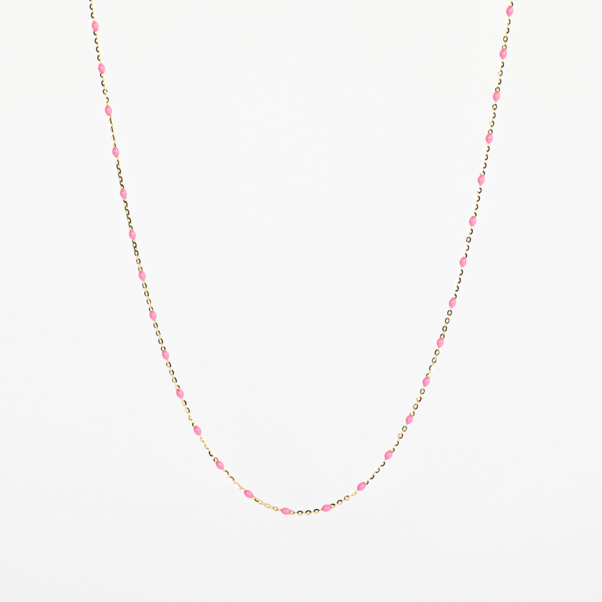 BEADED PINK NECKLACE - Al Khatib Gold