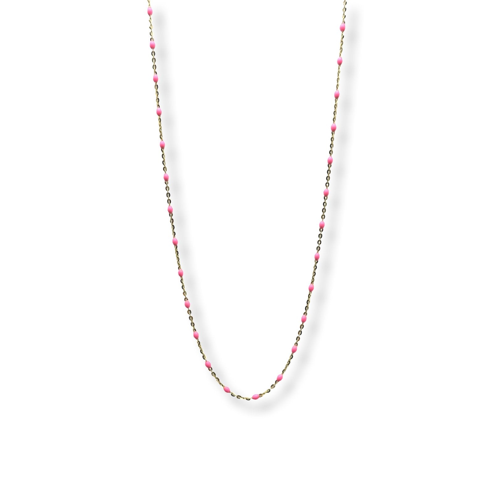 BEADED PINK NECKLACE - Al Khatib Gold