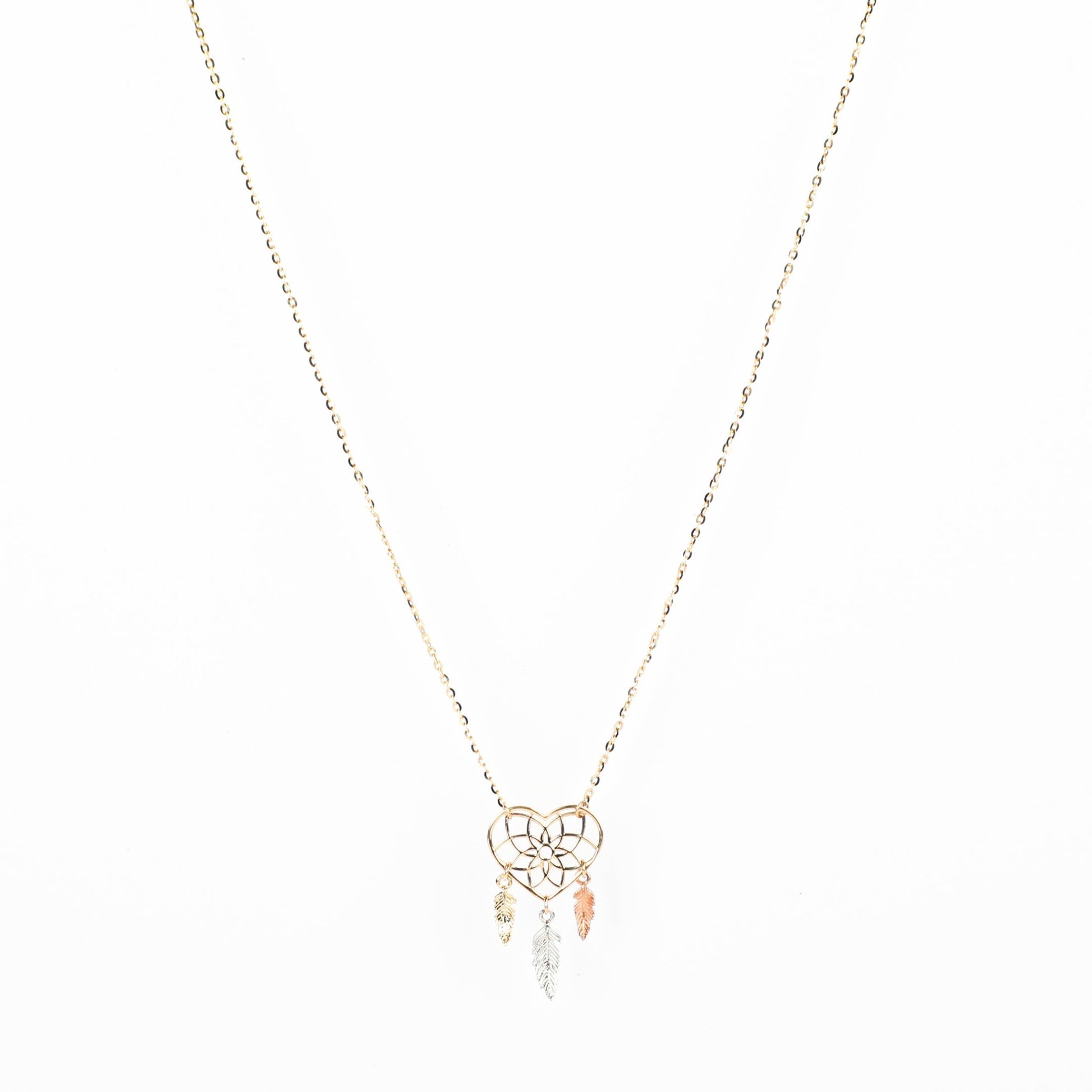 DREAM CATCHER TRICOLOR NECKLACE - Al Khatib Gold