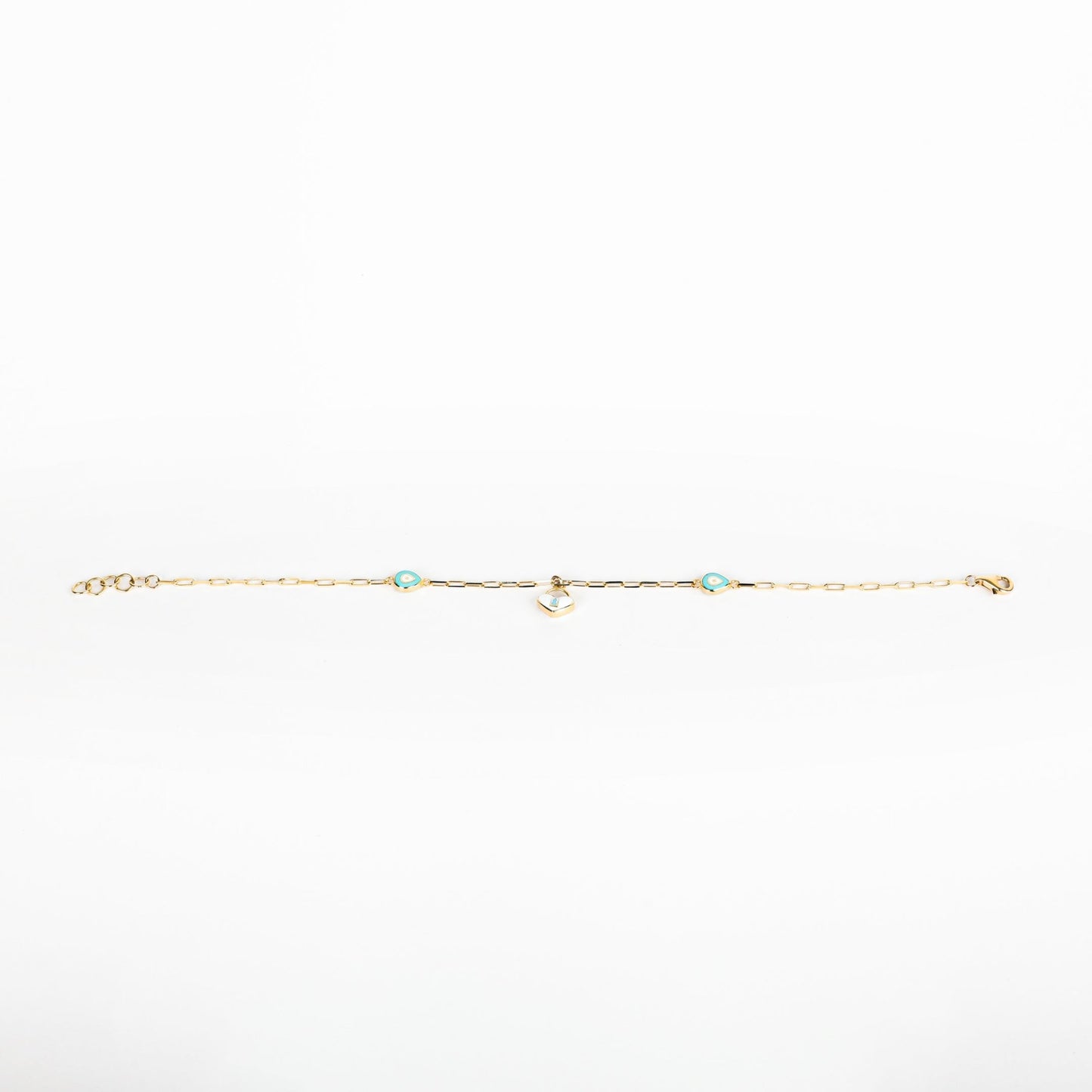 LOCK HEART PAPER CLIP CHARM BRACELET - Al Khatib Gold