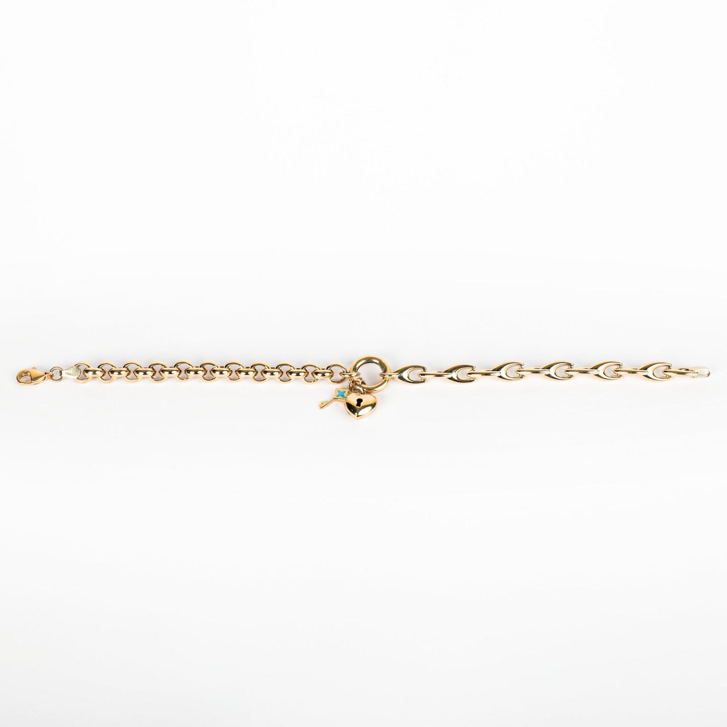LUCKY HEART DUAL CHAIN BRACELET - Al Khatib Gold