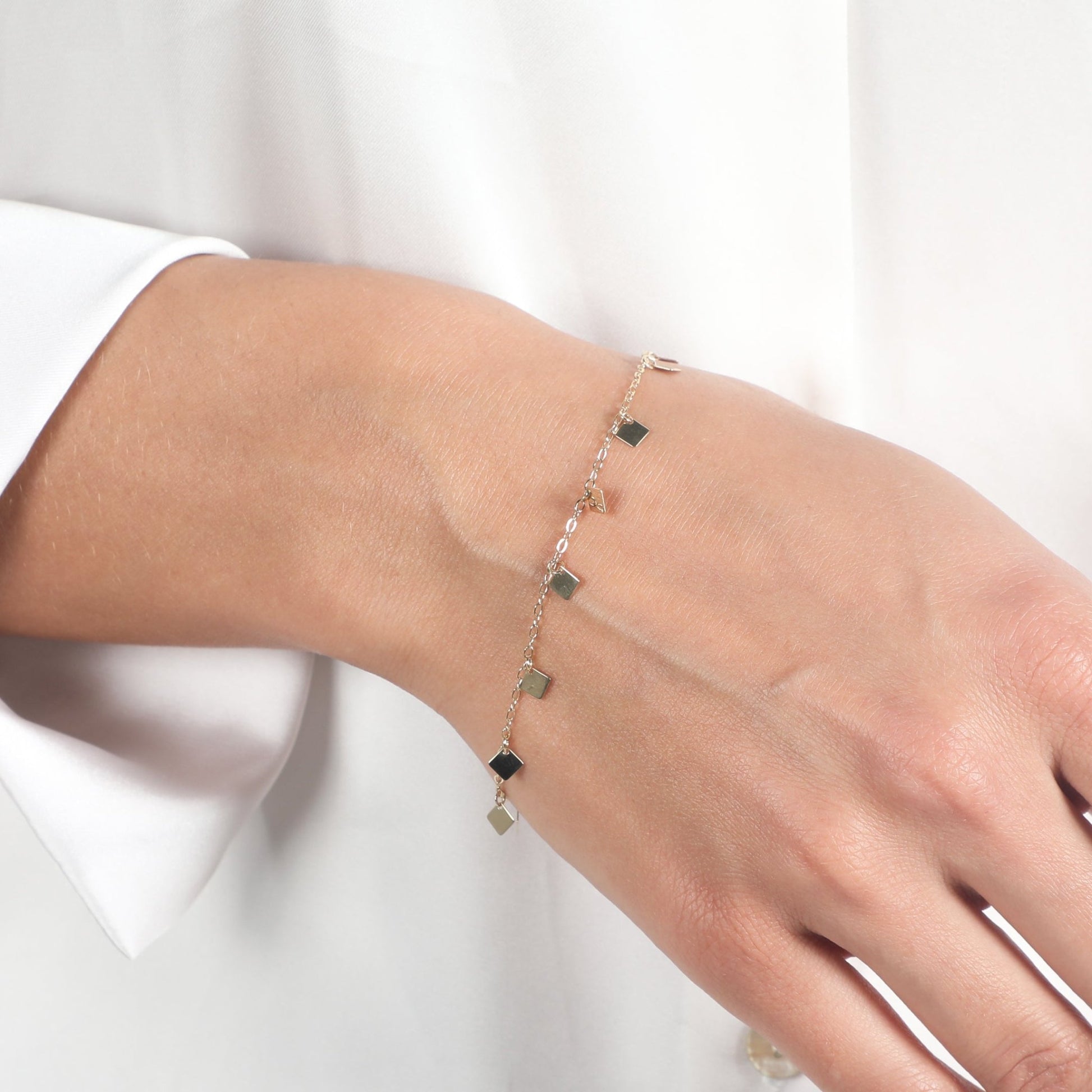 SQUARE CHARM BRACELET - Al Khatib Gold