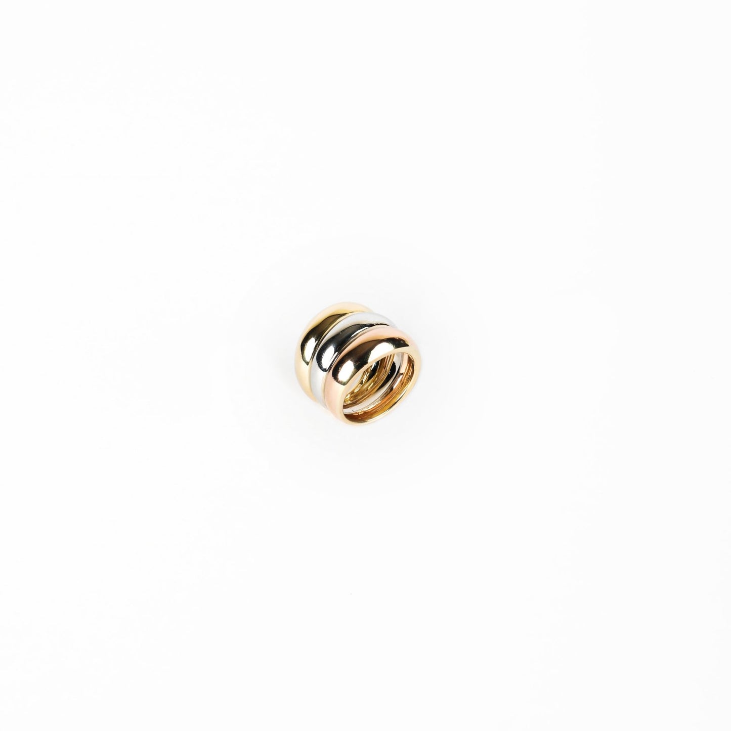 TRICOLOR CHUNKY RING - Al Khatib Gold