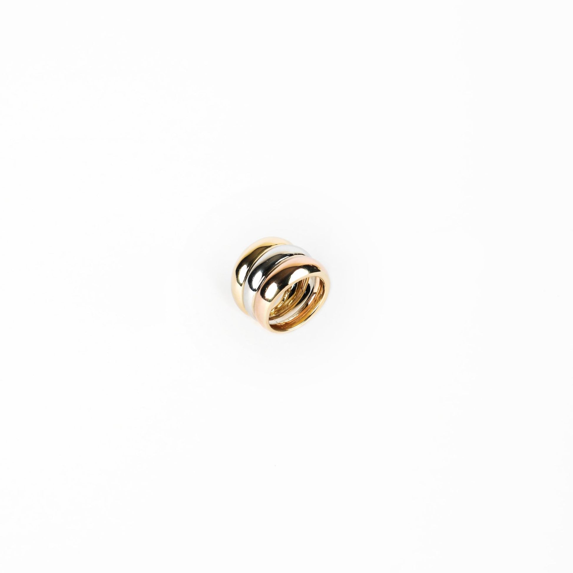 TRICOLOR CHUNKY RING - Al Khatib Gold