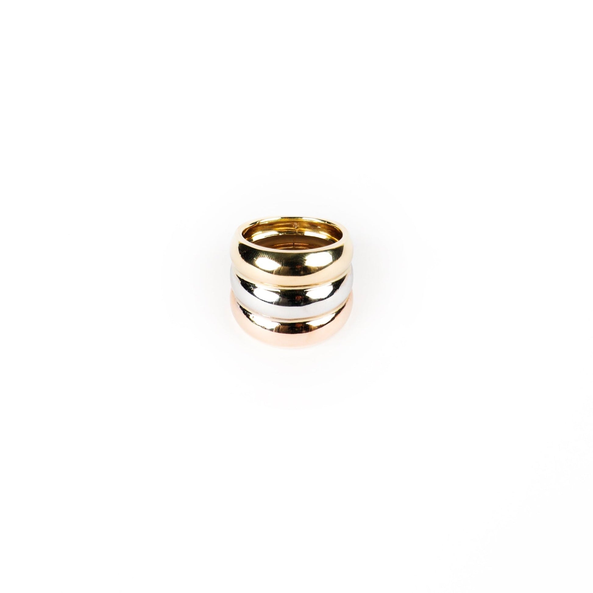 TRICOLOR CHUNKY RING - Al Khatib Gold