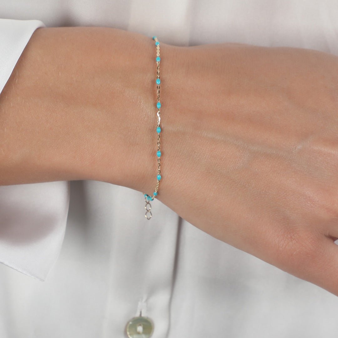 BEADED BLUE BRACELET - Al Khatib Gold