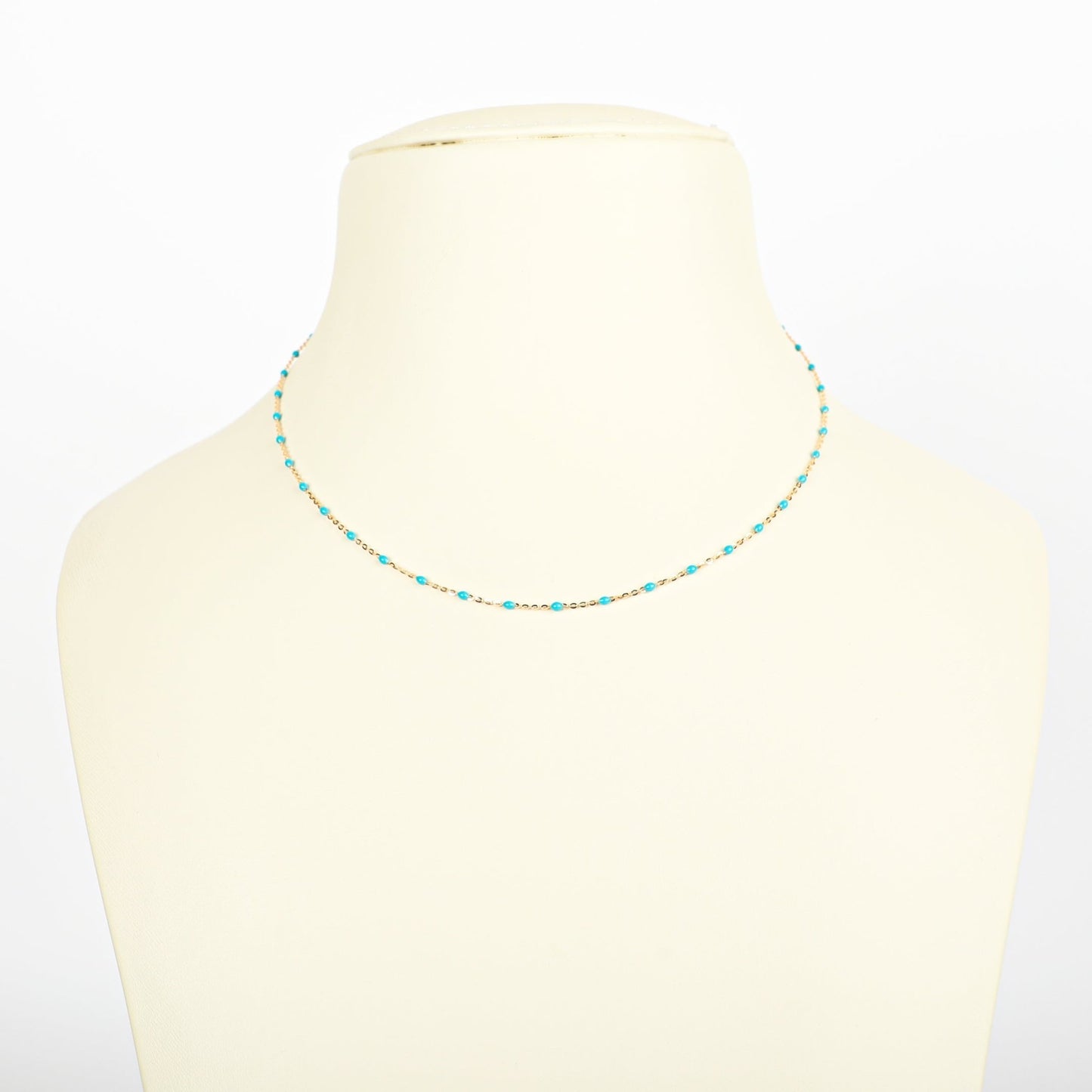 BEADED BLUE NECKLACE - Al Khatib Gold