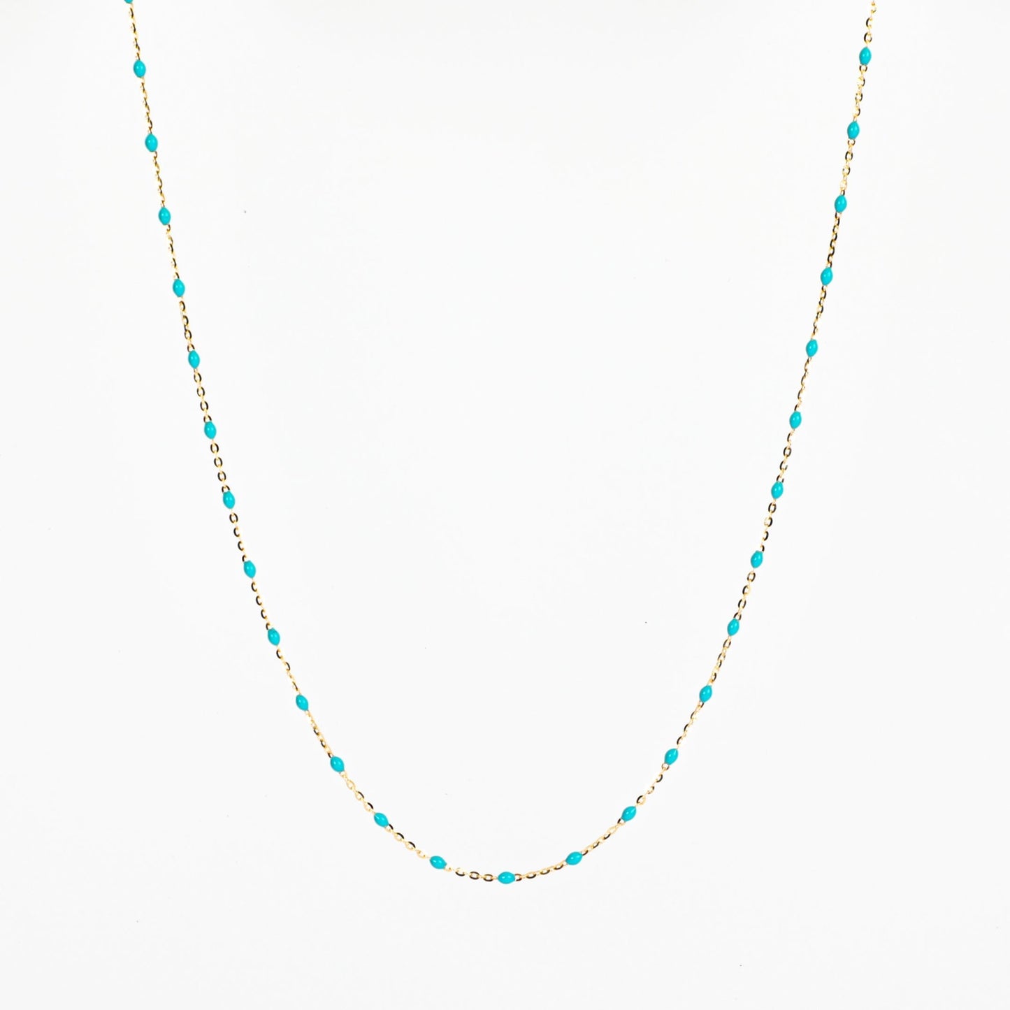 BEADED BLUE NECKLACE - Al Khatib Gold