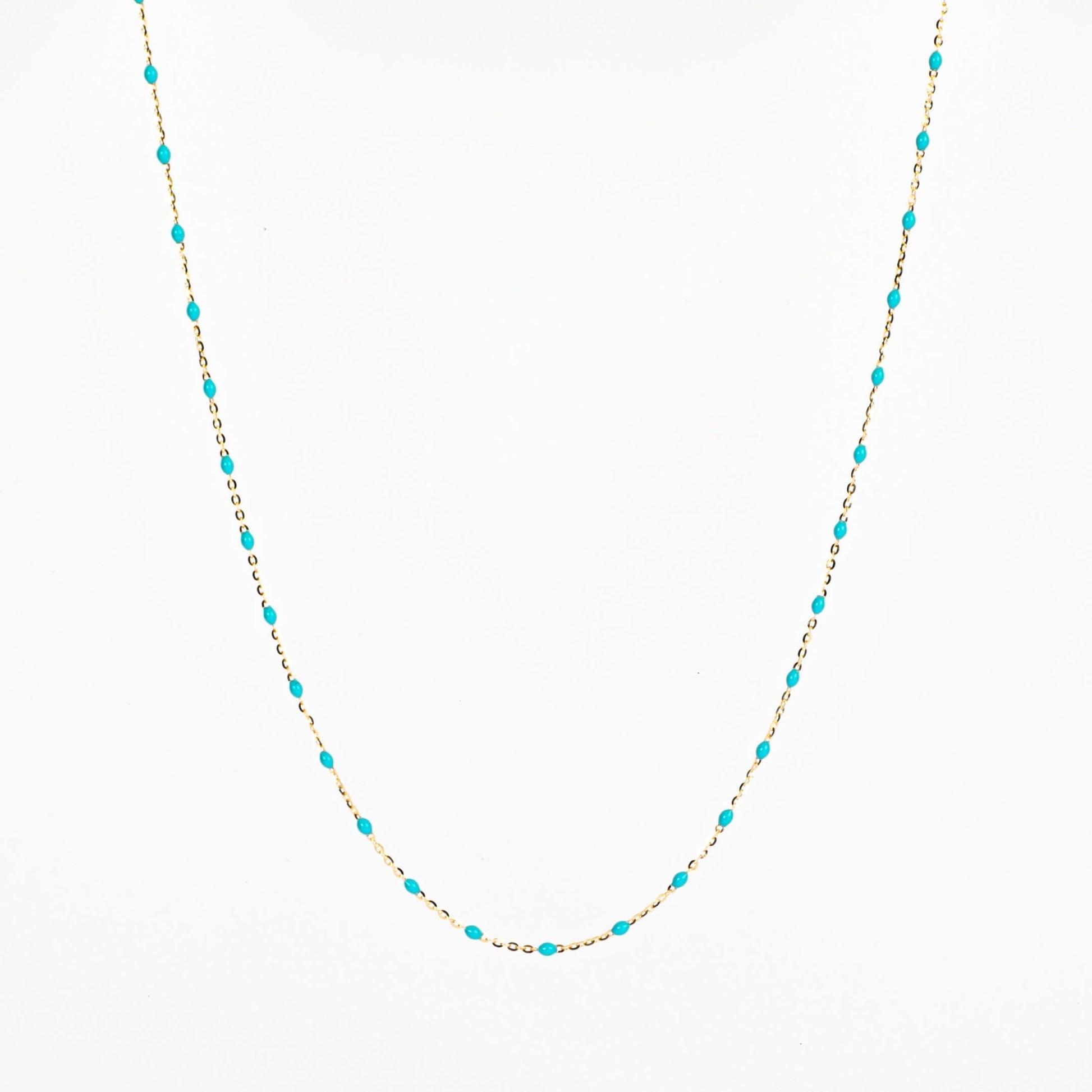 BEADED BLUE NECKLACE - Al Khatib Gold