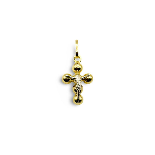 Beaded Cross Pendant - Al Khatib Gold