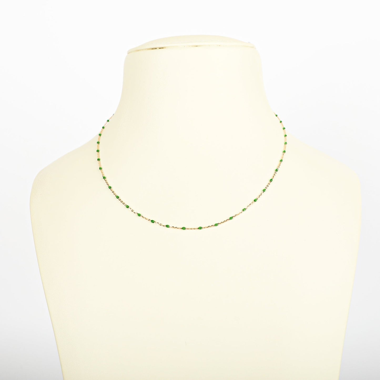 BEADED GREEN NECKLACE - Al Khatib Gold