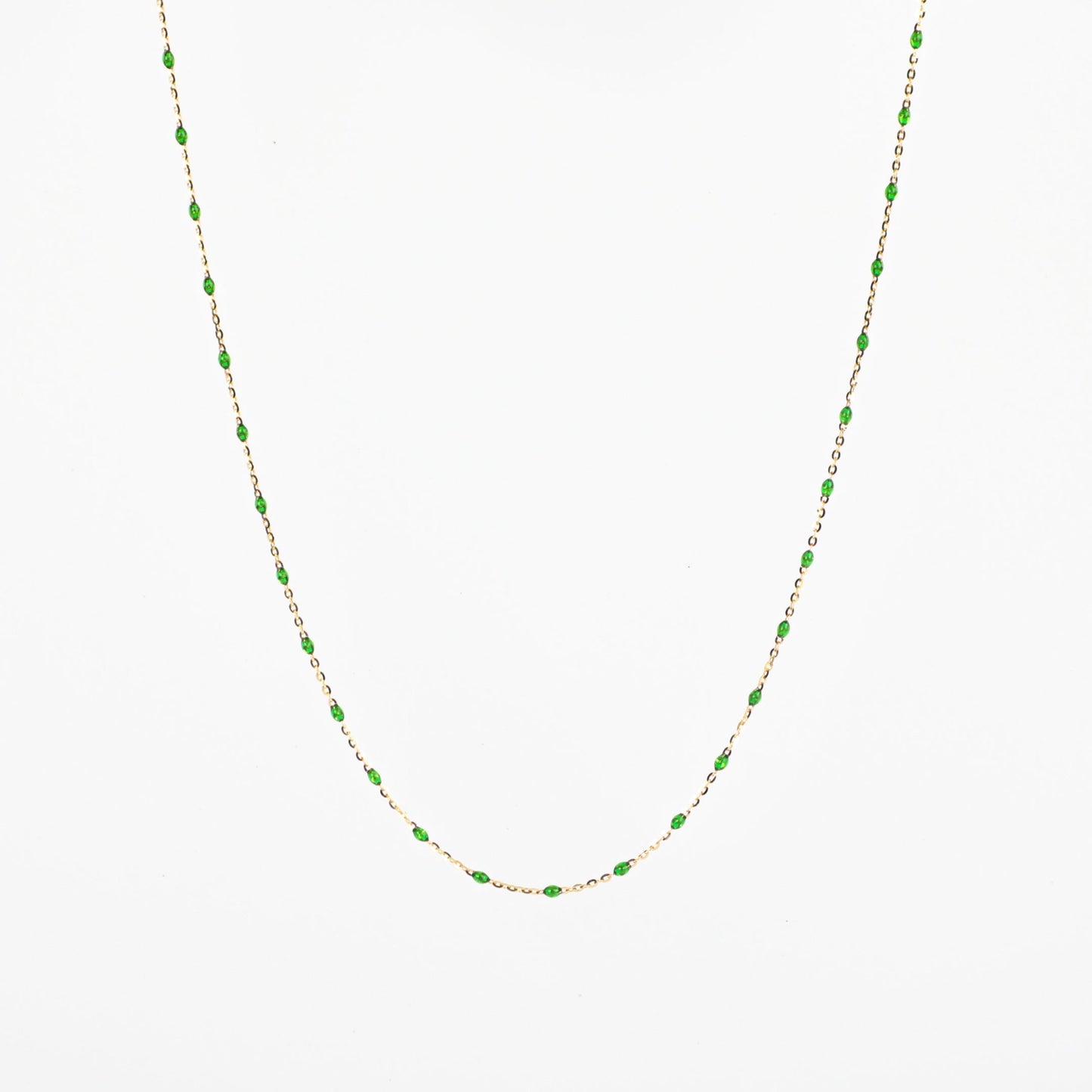 BEADED GREEN NECKLACE - Al Khatib Gold