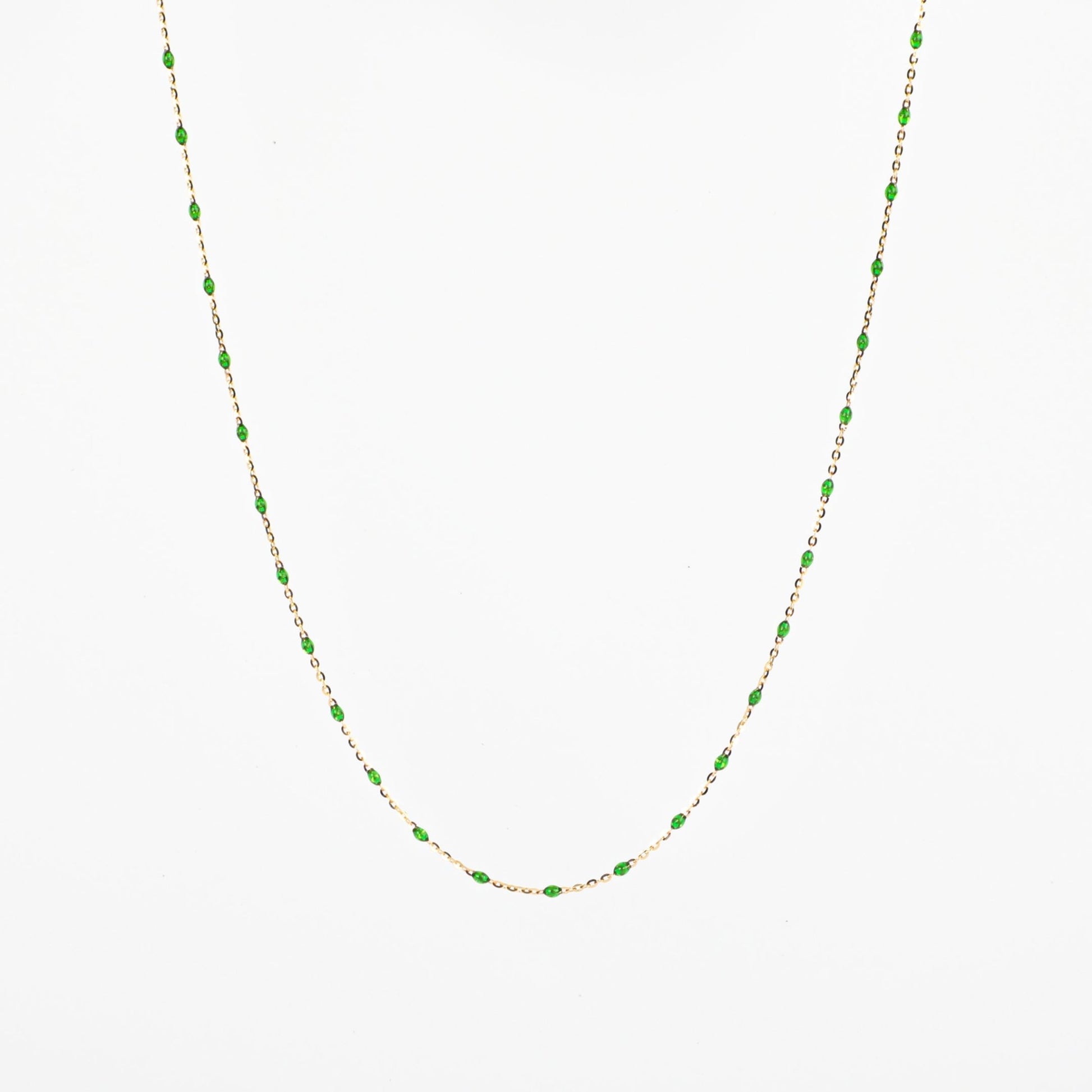 BEADED GREEN NECKLACE - Al Khatib Gold