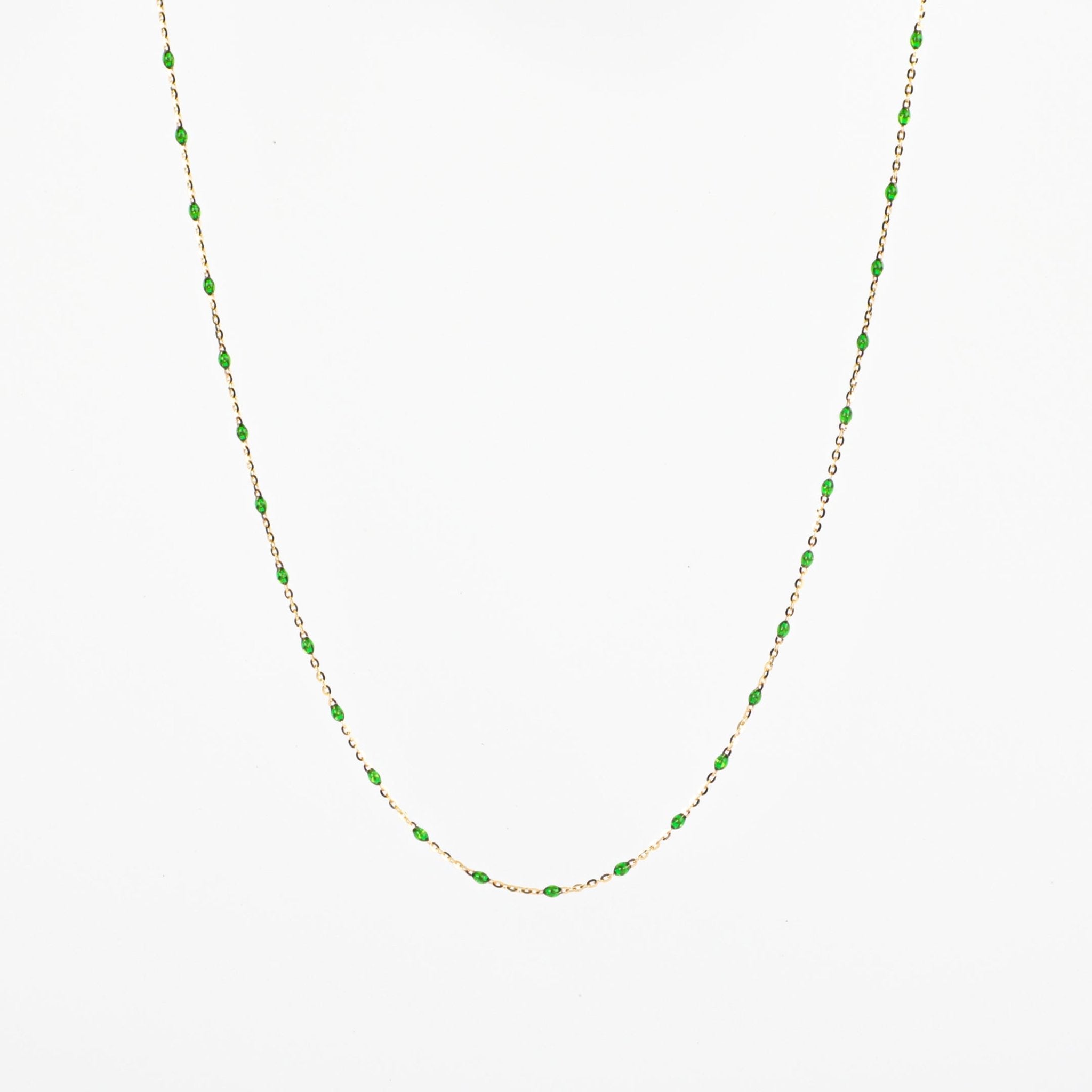 BEADED GREEN NECKLACE - Al Khatib Gold