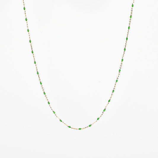 BEADED GREEN NECKLACE - Al Khatib Gold