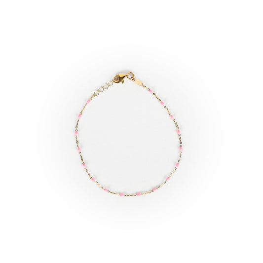 BEADED PINK BRACELET - Al Khatib Gold