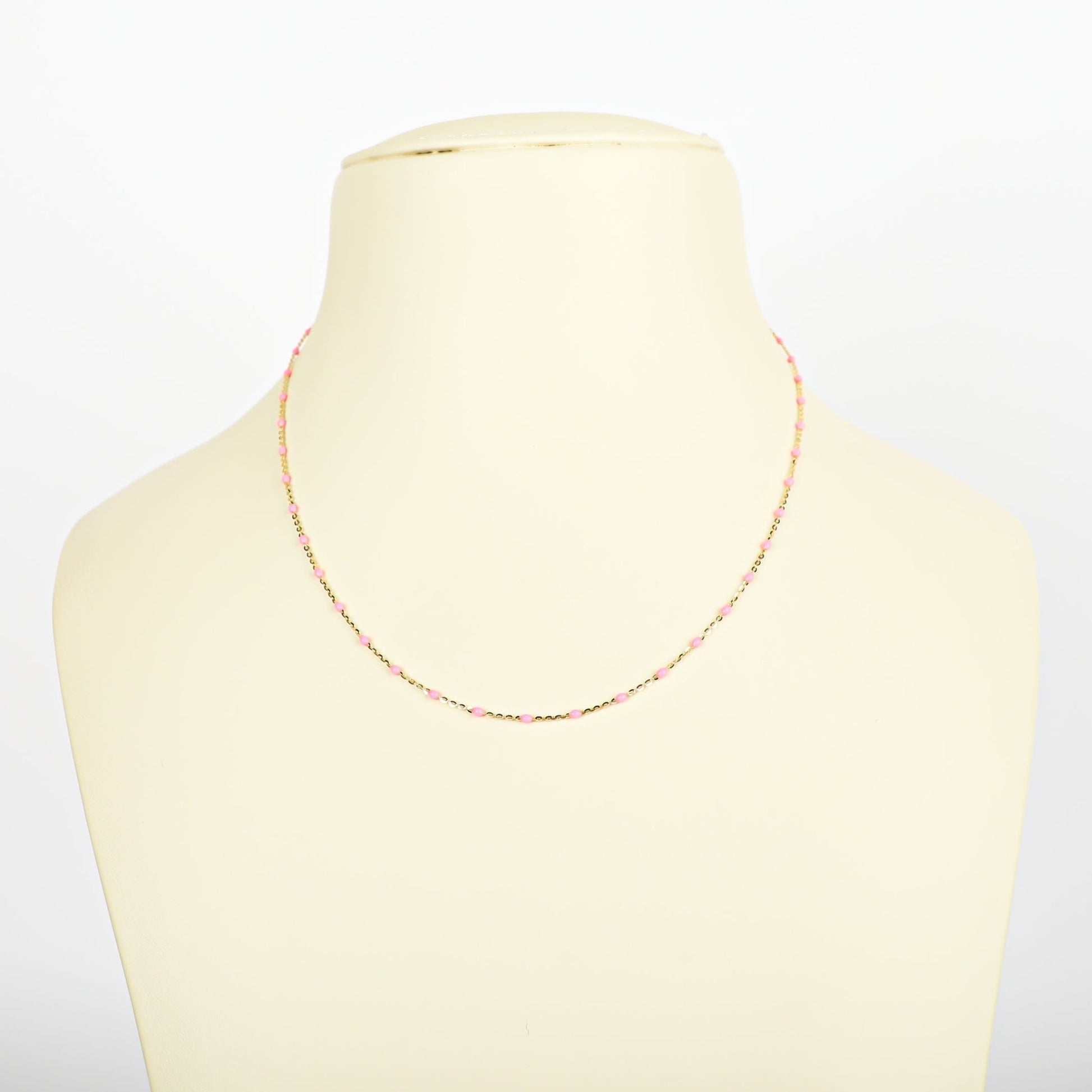 BEADED PINK NECKLACE - Al Khatib Gold