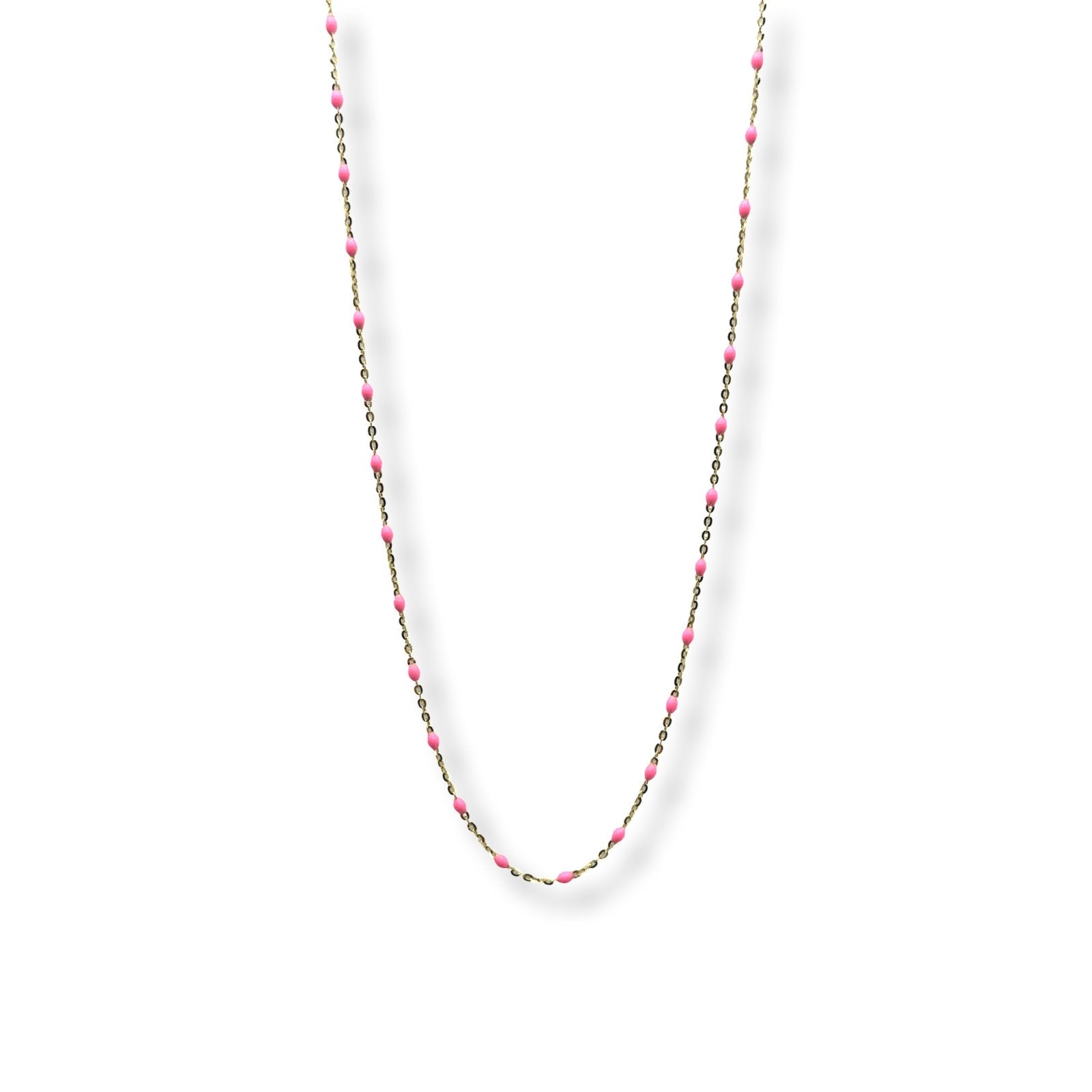 BEADED PINK NECKLACE - Al Khatib Gold