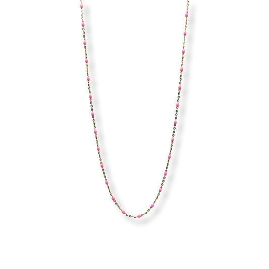 BEADED PINK NECKLACE - Al Khatib Gold