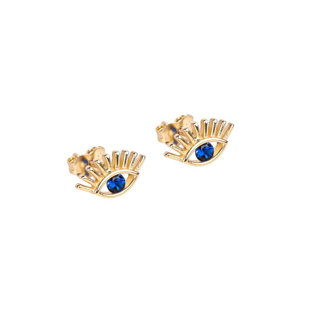 BLUE EYED EARRINGS - Al Khatib Gold