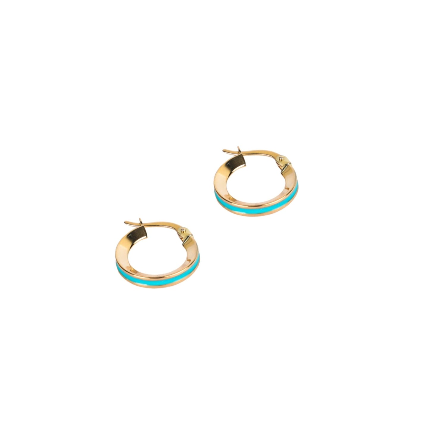 BLUE HOOPS EARRINGS - Al Khatib Gold