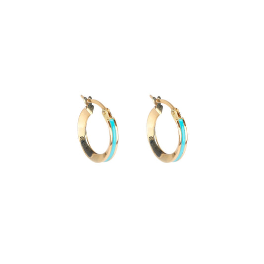 BLUE HOOPS EARRINGS - Al Khatib Gold