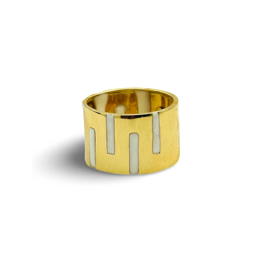 CHUNKY ABSTRACT ART RING - Al Khatib Gold