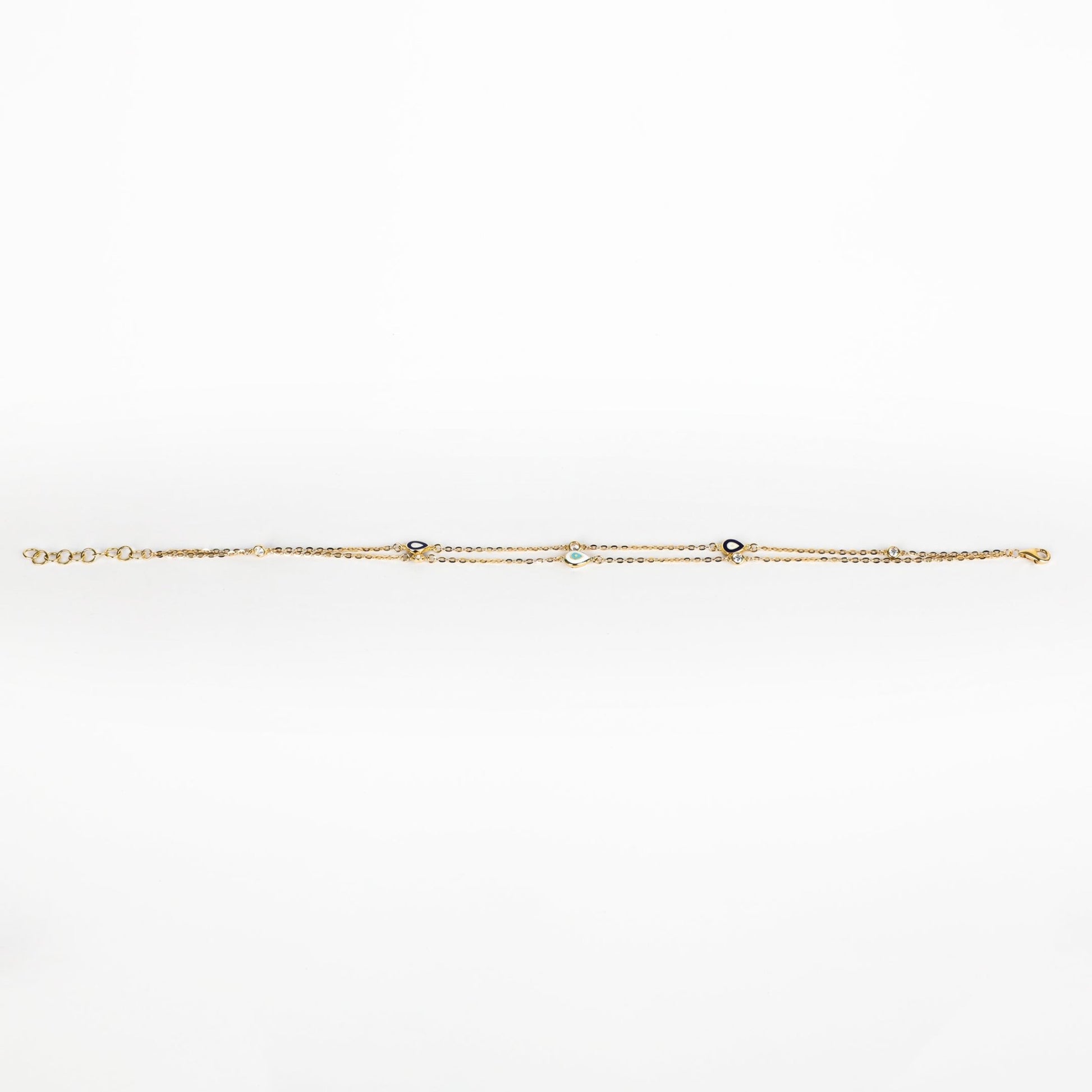 DOUBLE STRAND EYE ANKLET - Al Khatib Gold