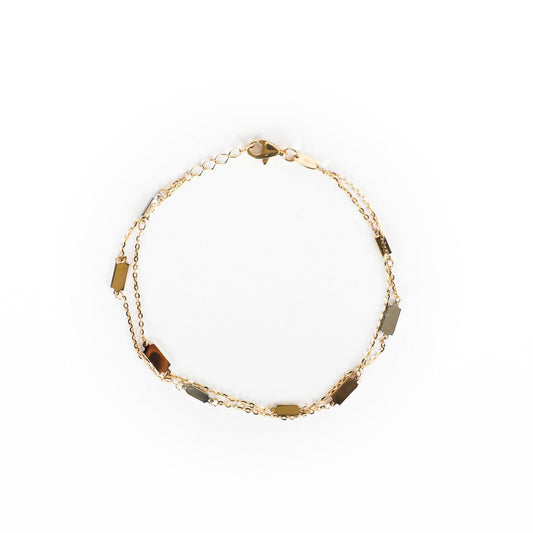 DOUBLE STRAND RECTANGLE BRACELET - Al Khatib Gold