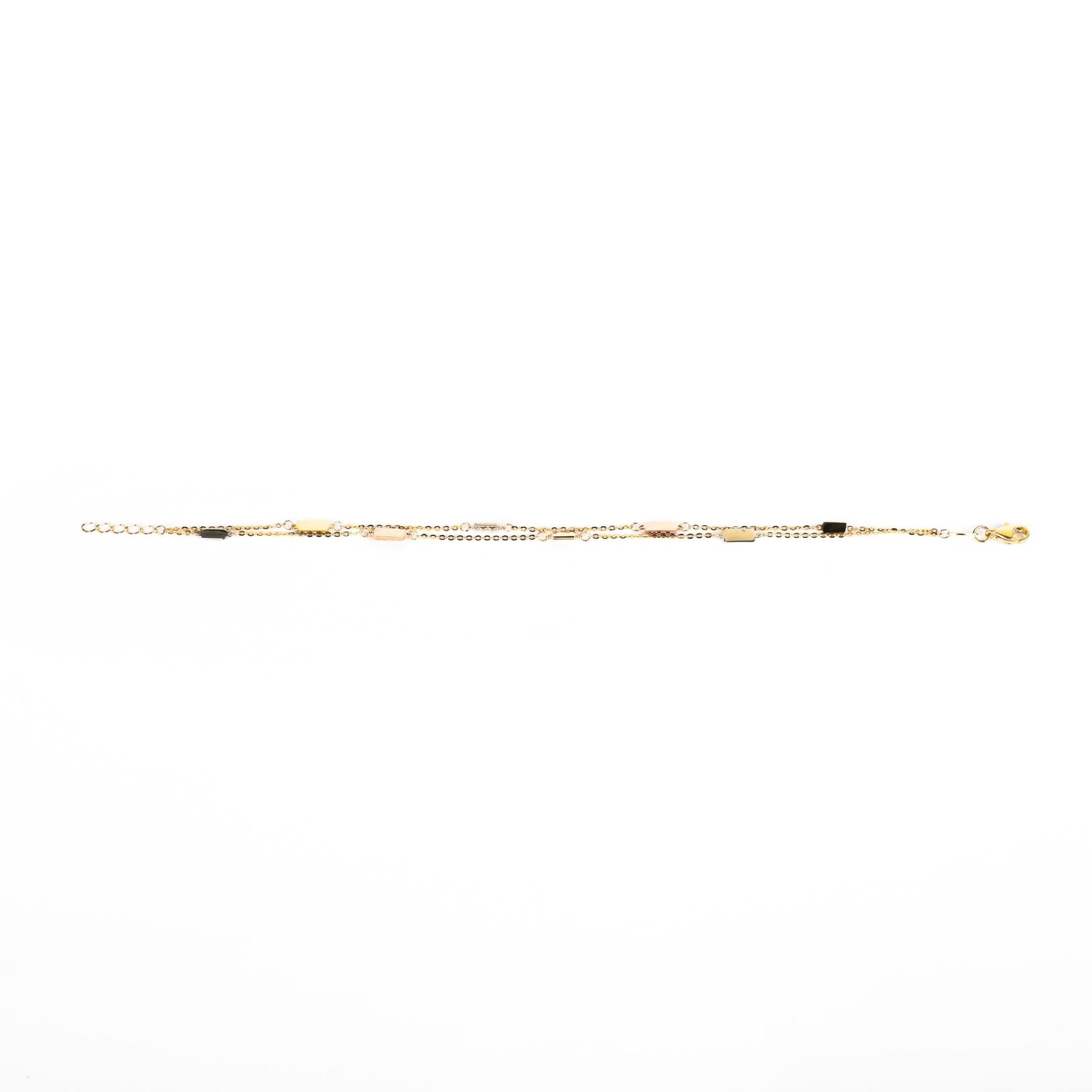 DOUBLE STRAND RECTANGLE BRACELET - Al Khatib Gold