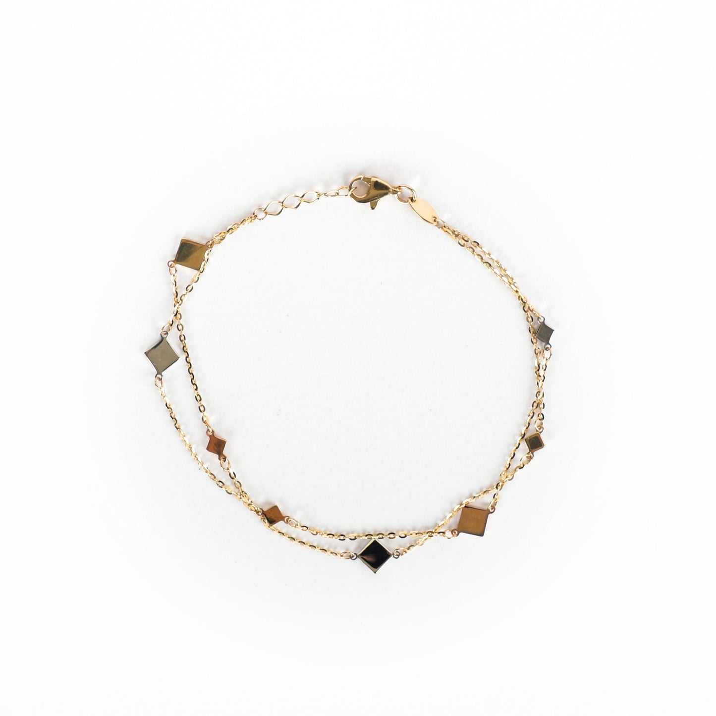 DOUBLE STRAND TRIANGLE BRACELET - Al Khatib Gold