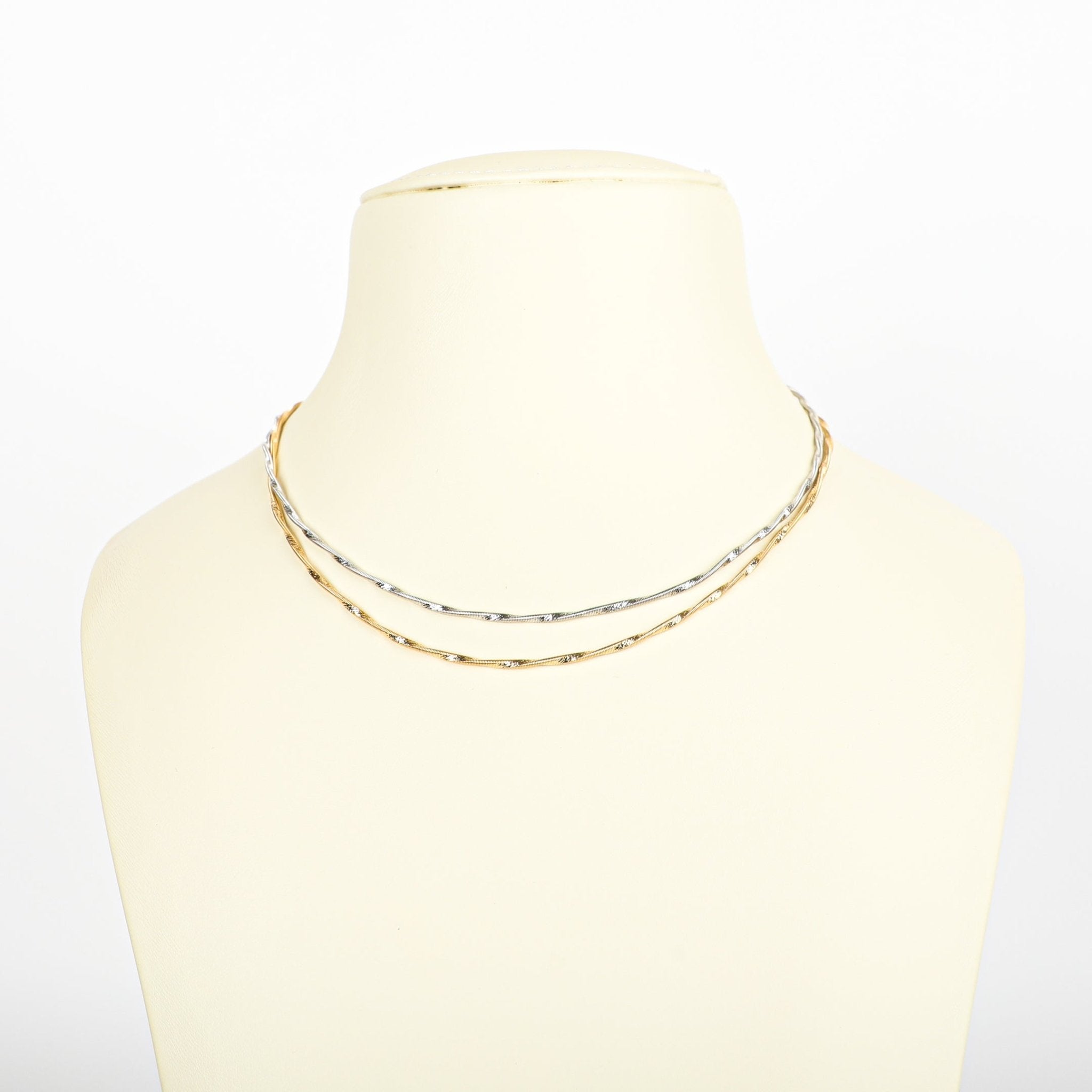 DOUBLE TWIST NECKLACE - Al Khatib Gold
