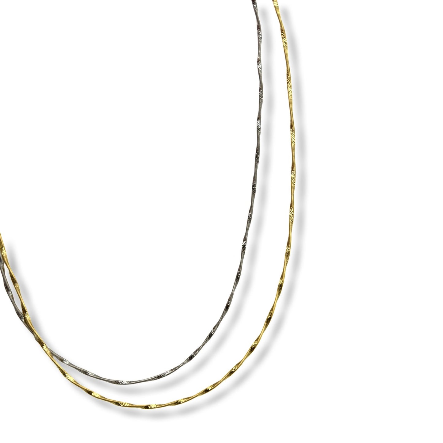 DOUBLE TWIST NECKLACE - Al Khatib Gold