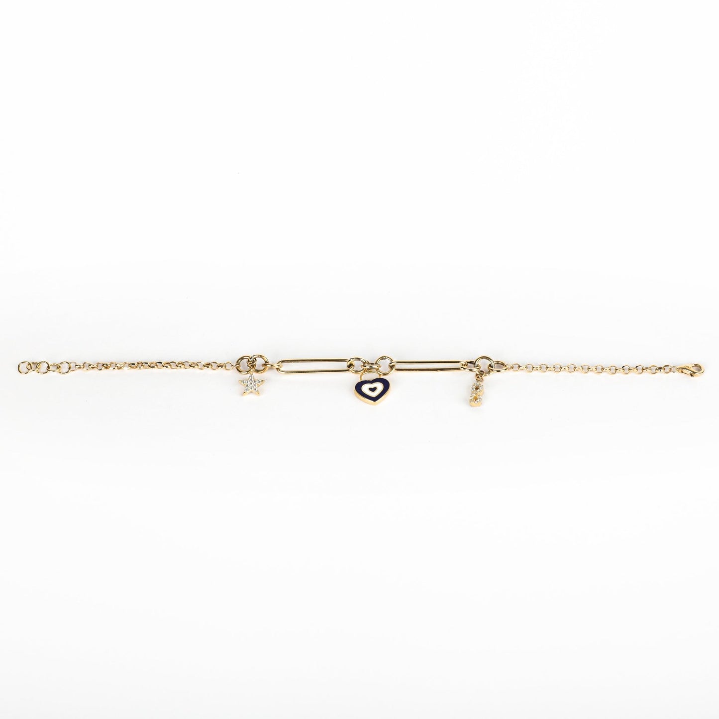 HEART EVIL EYE CHARM BRACELET - Al Khatib Gold