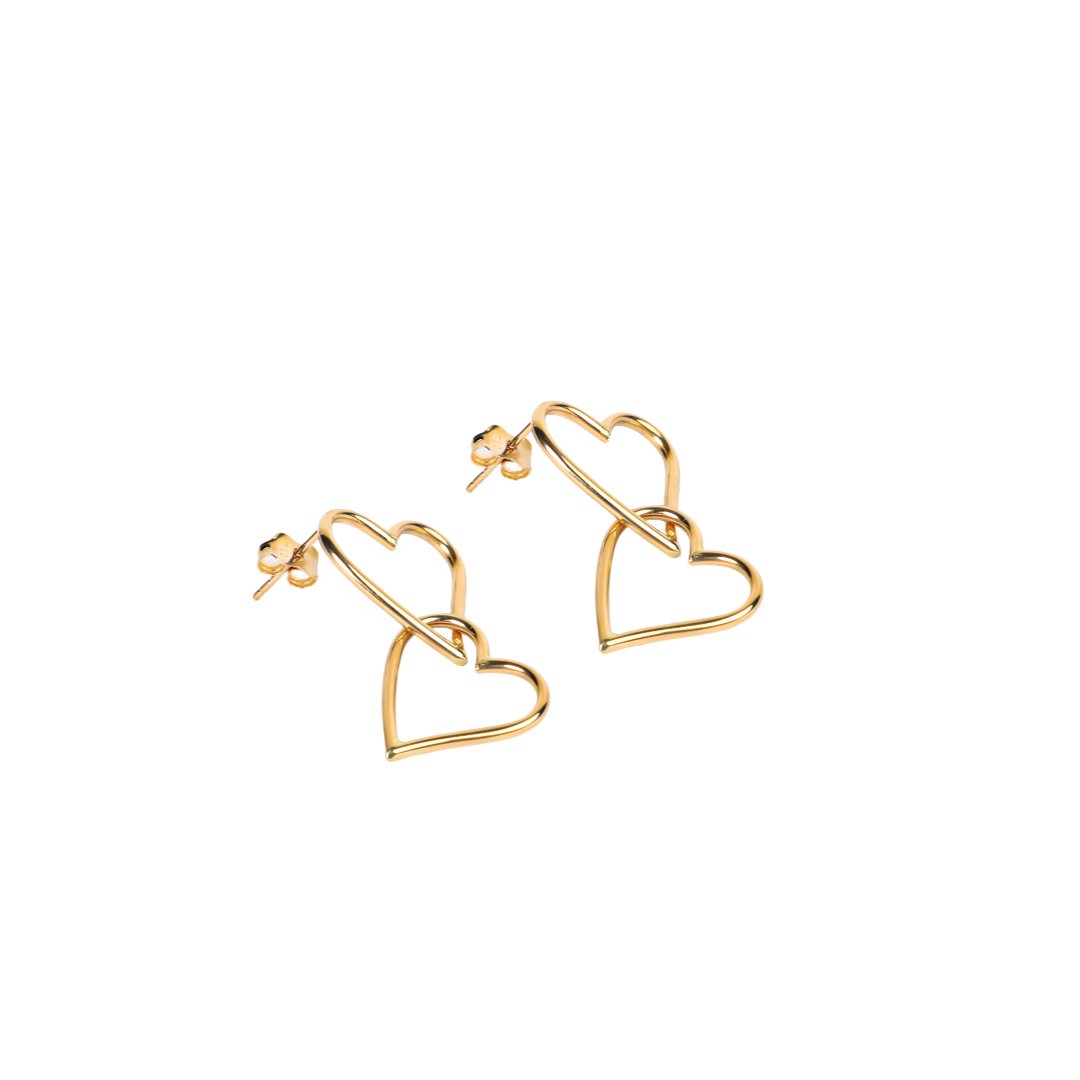 LINK OF HEARTS EARRINGS - Al Khatib Gold