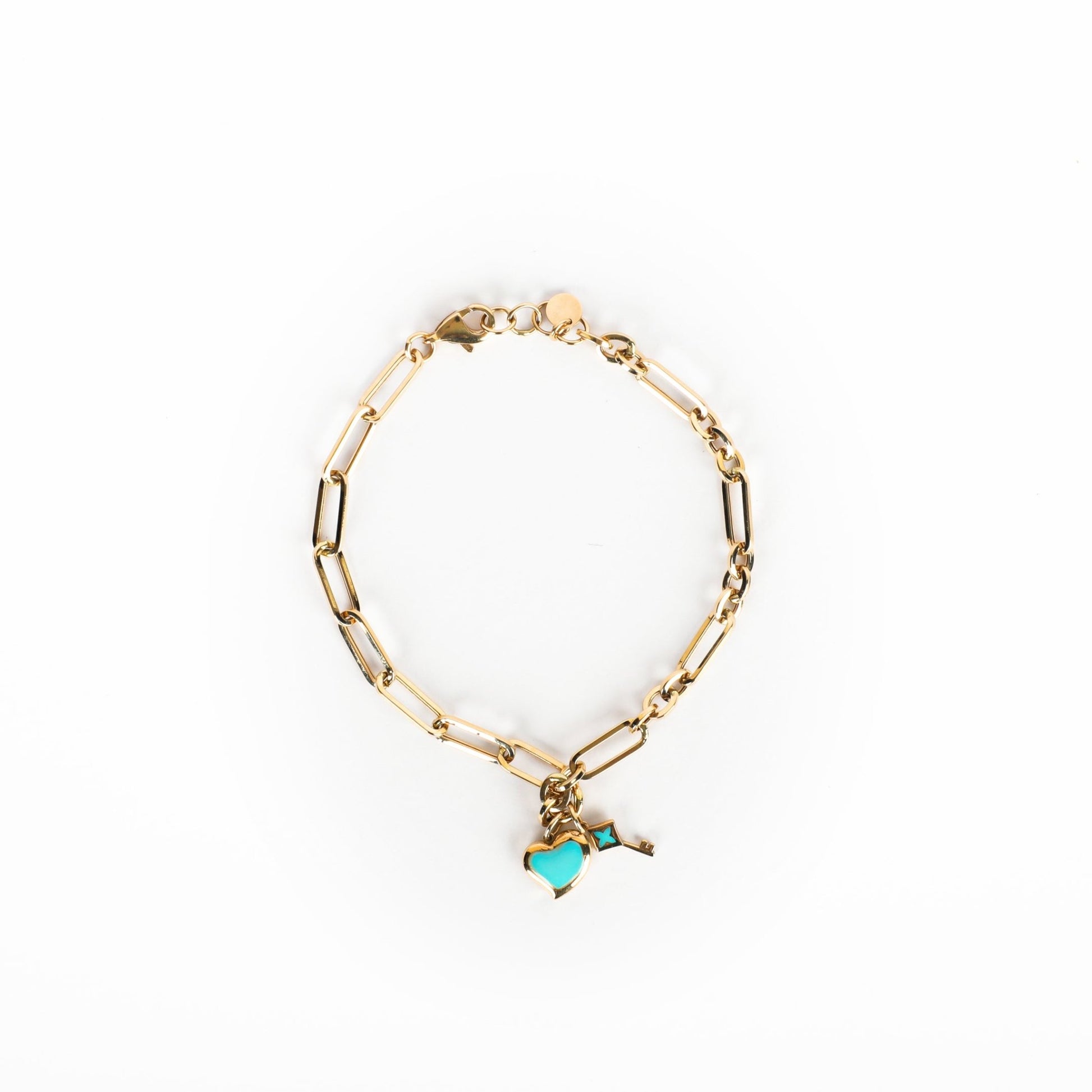 LOCK HEART CHARM BRACELET - Al Khatib Gold