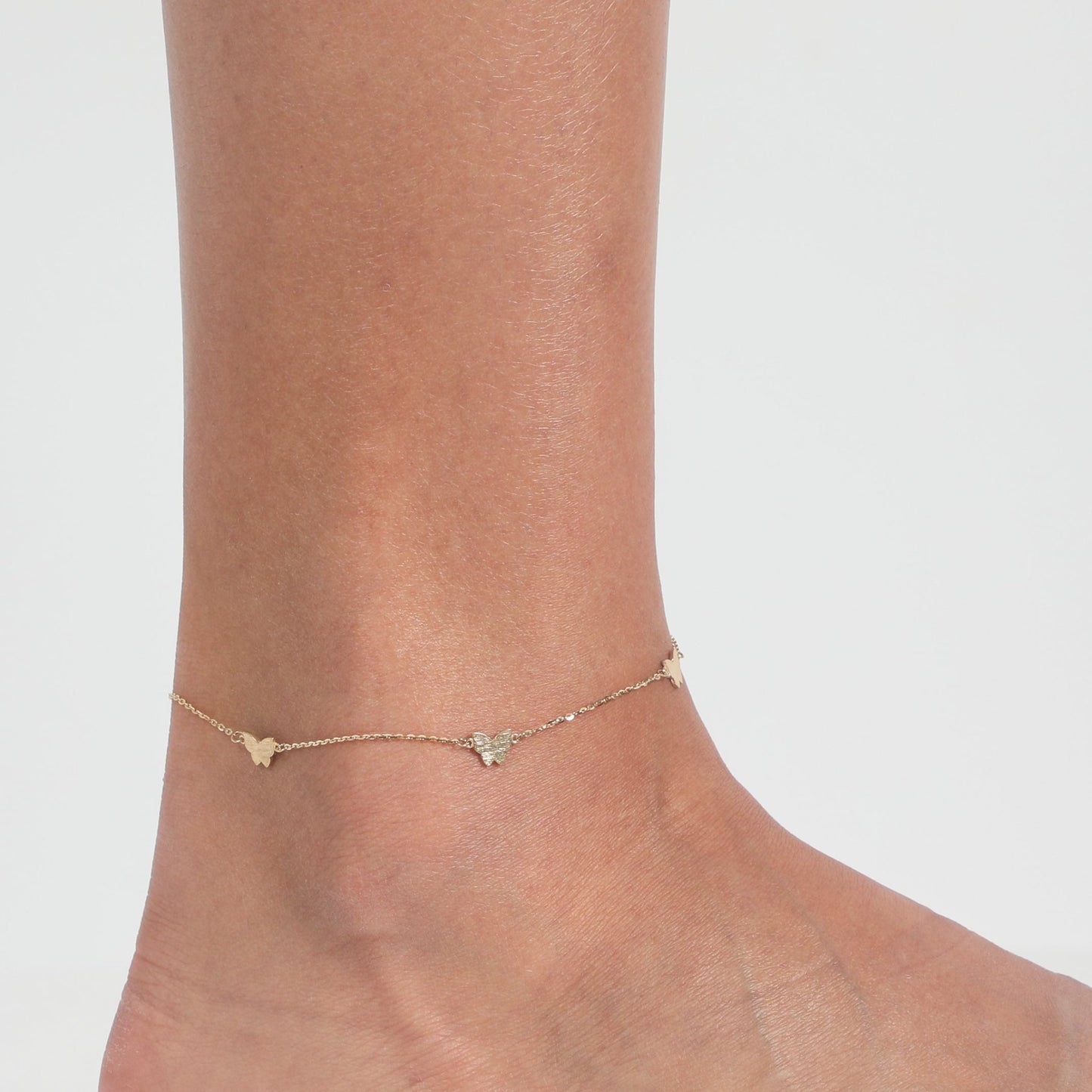 MICRO BUTTERFLY ANKLET - Al Khatib Gold