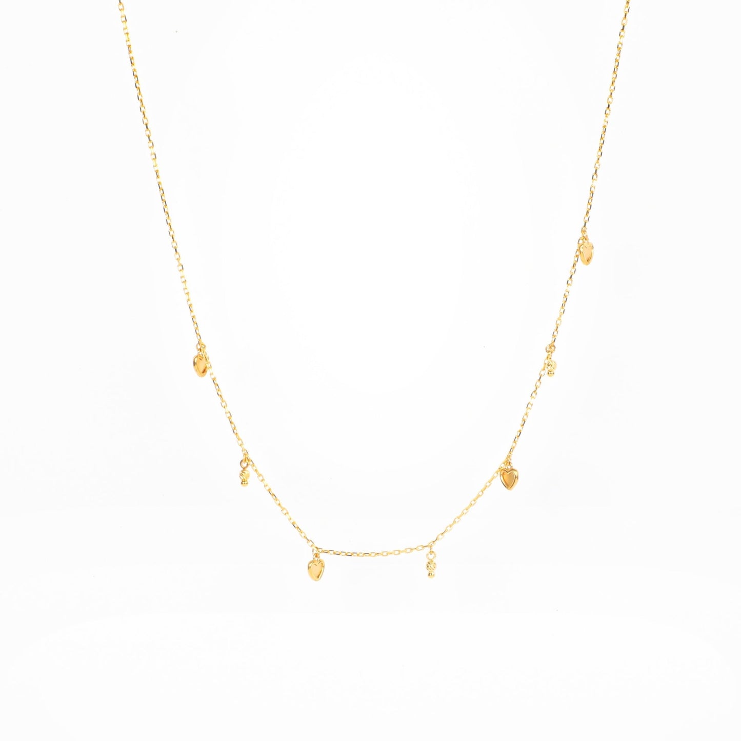 MICRO HEART CHARM NECKLACE - Al Khatib Gold