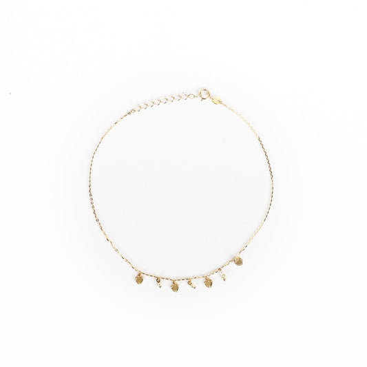 MICRO HEARTS ANKLET - Al Khatib Gold