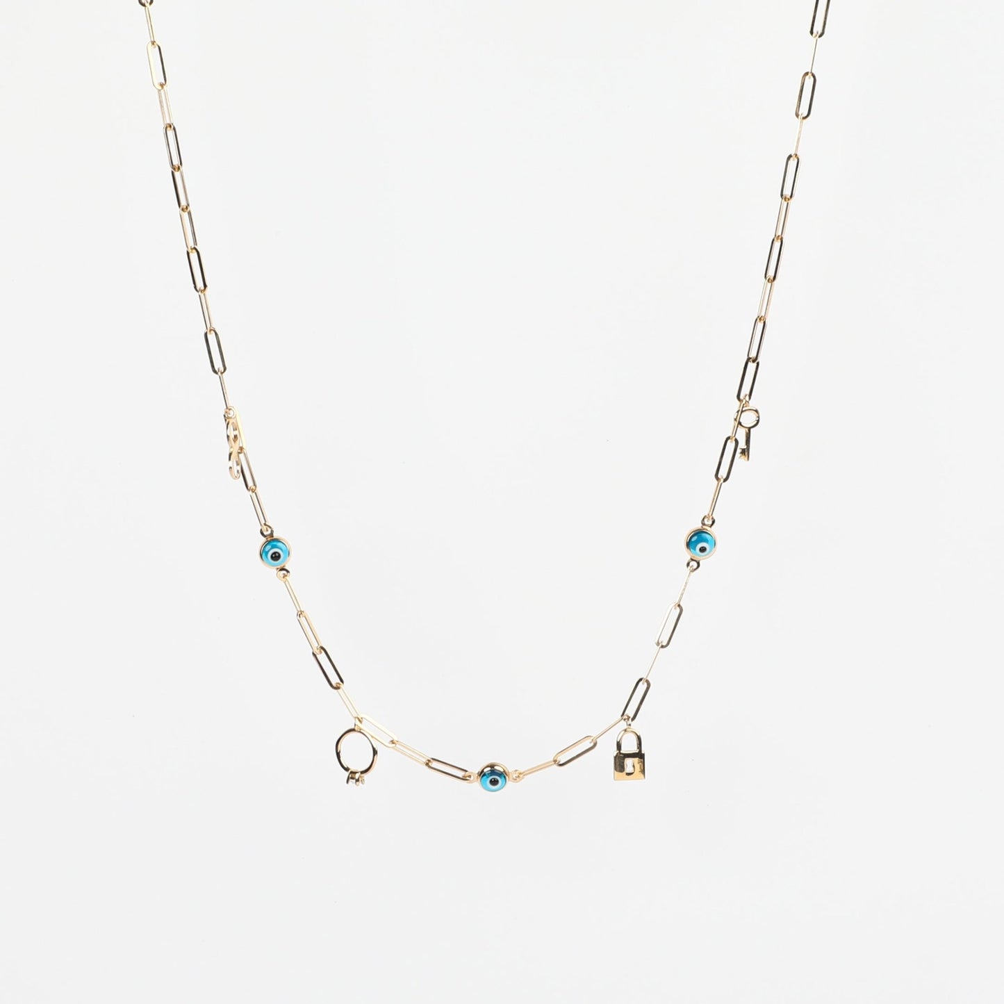 PAPERCLIP CHARM NECKLACE - Al Khatib Gold