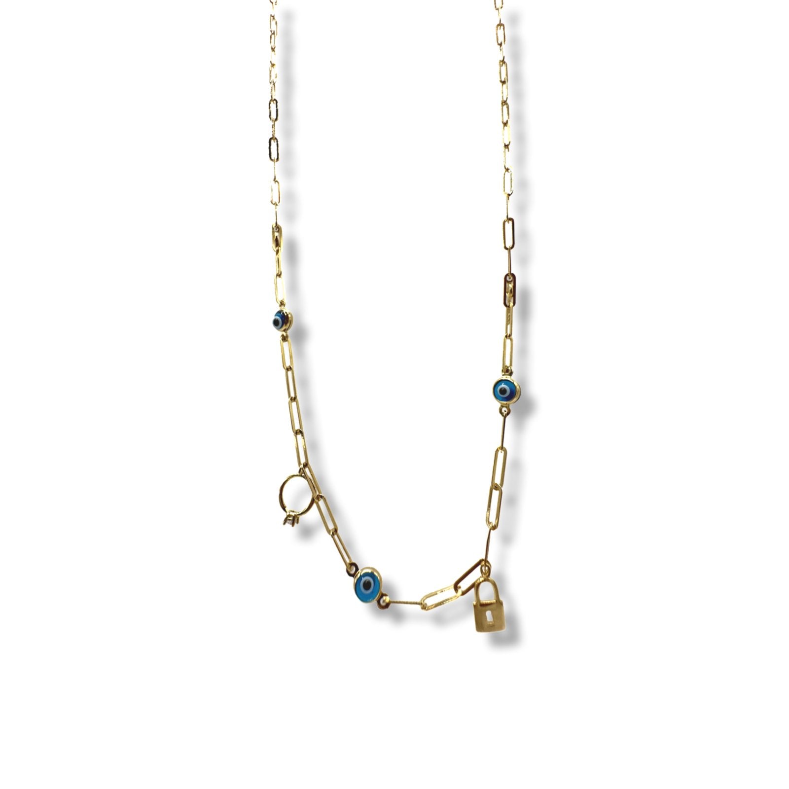 PAPERCLIP CHARM NECKLACE - Al Khatib Gold