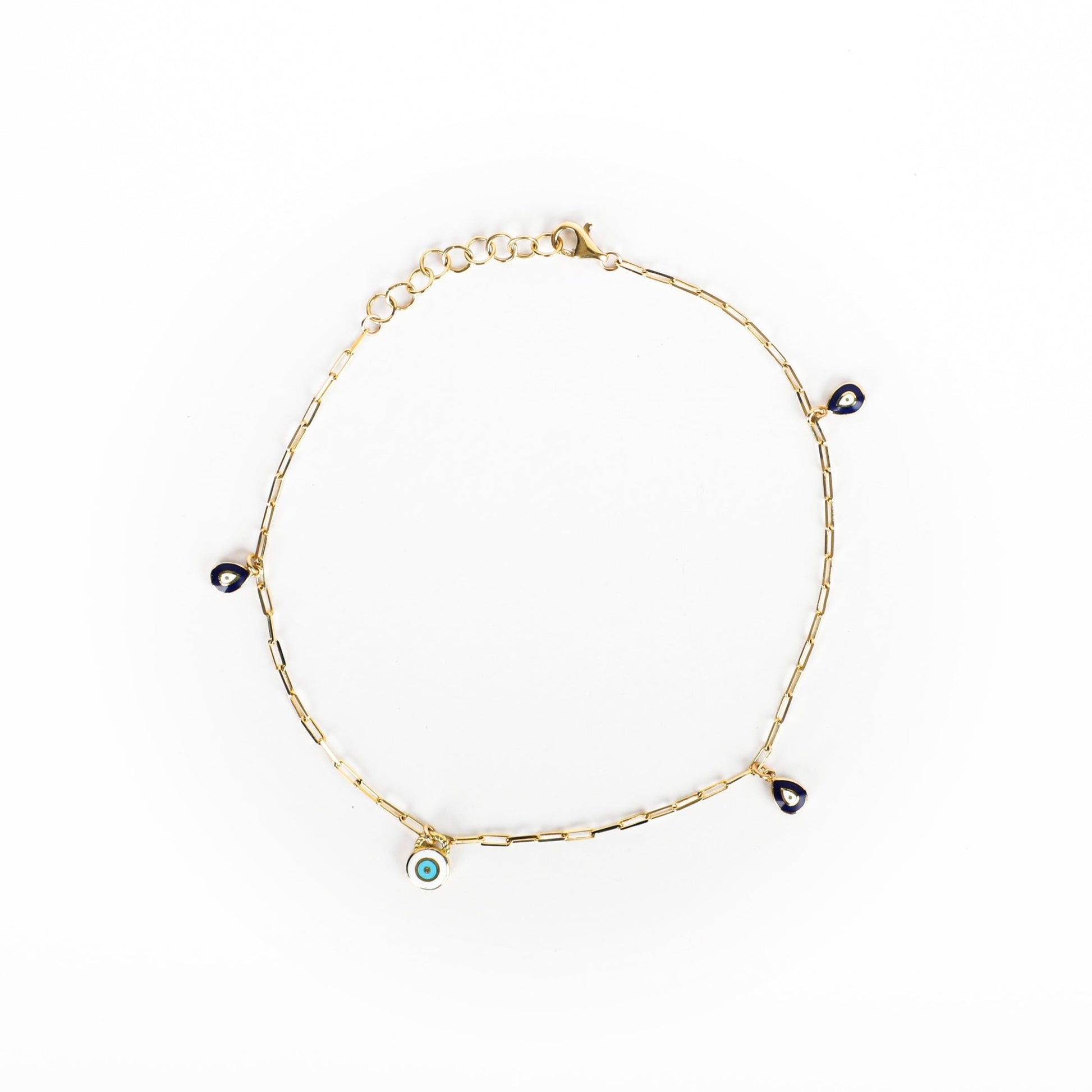 PAPERCLIP EYE ANKLET - Al Khatib Gold