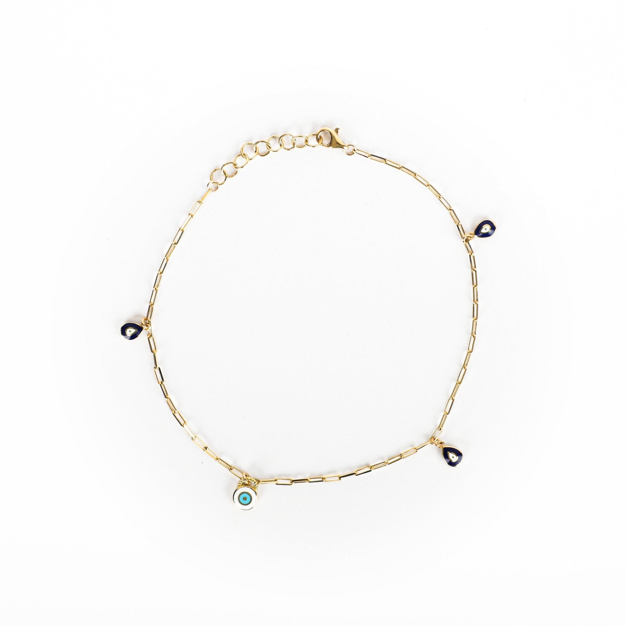 PAPERCLIP EYE ANKLET - Al Khatib Gold