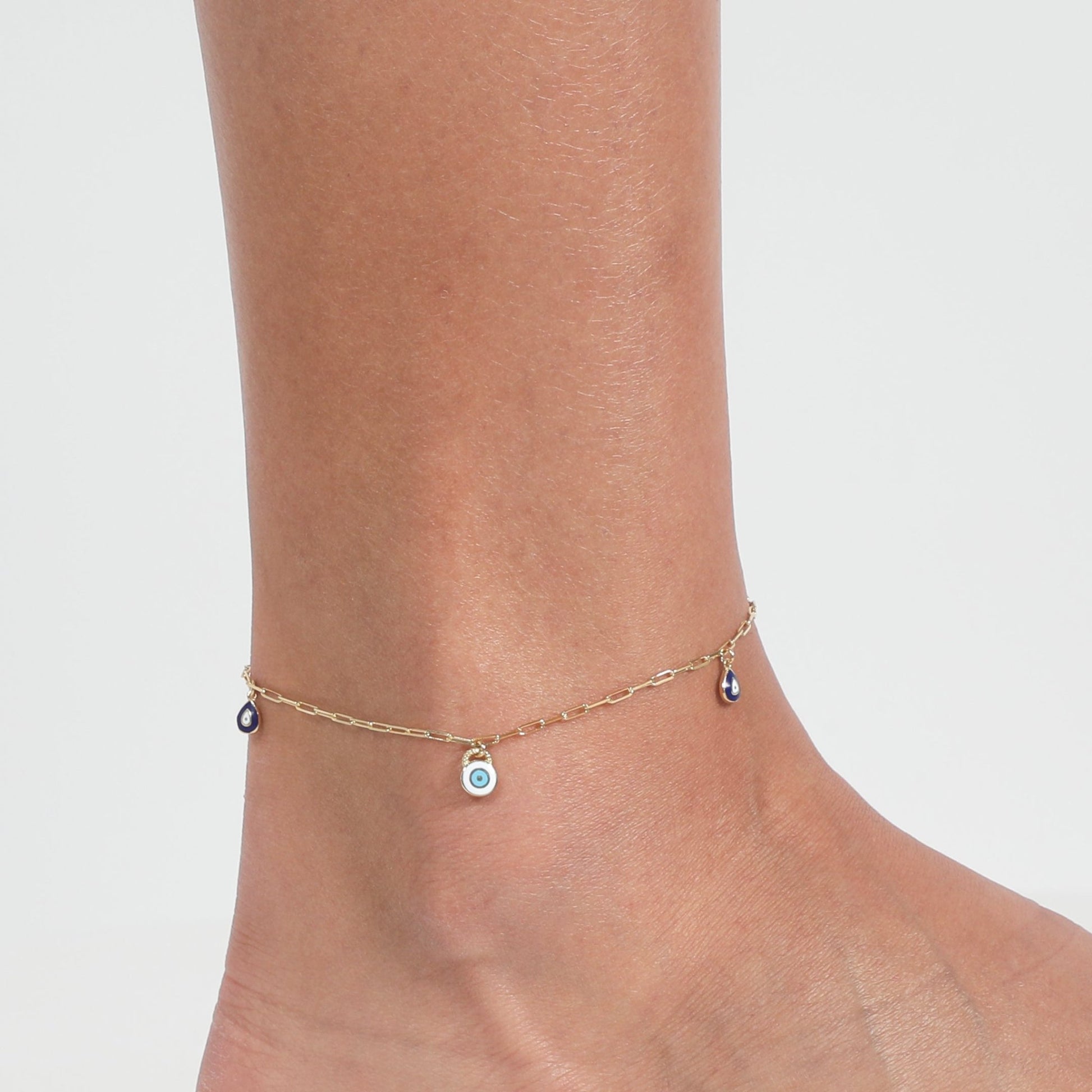 PAPERCLIP EYE ANKLET - Al Khatib Gold