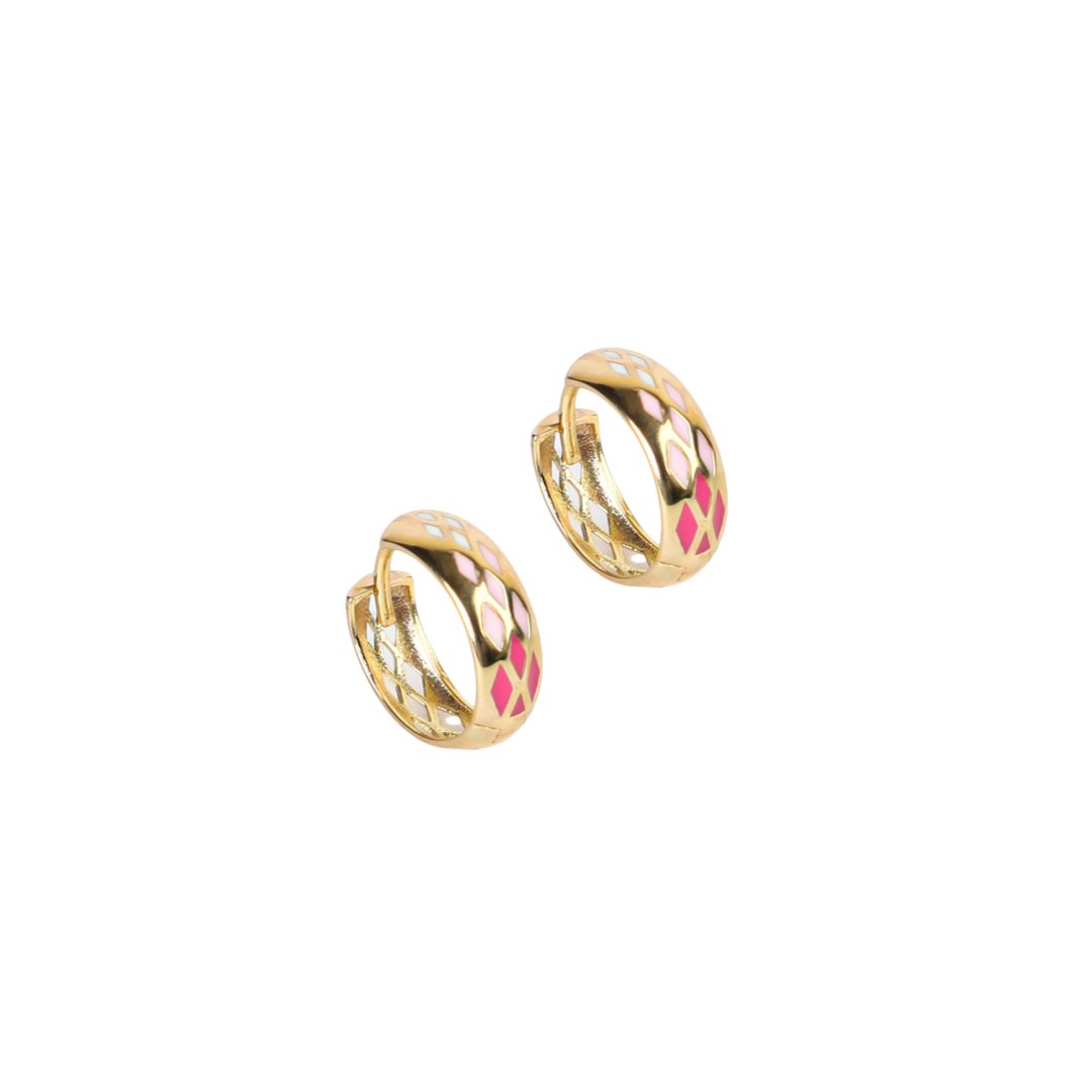 PINK OMBRE HUGGIES EARRINGS - Al Khatib Gold