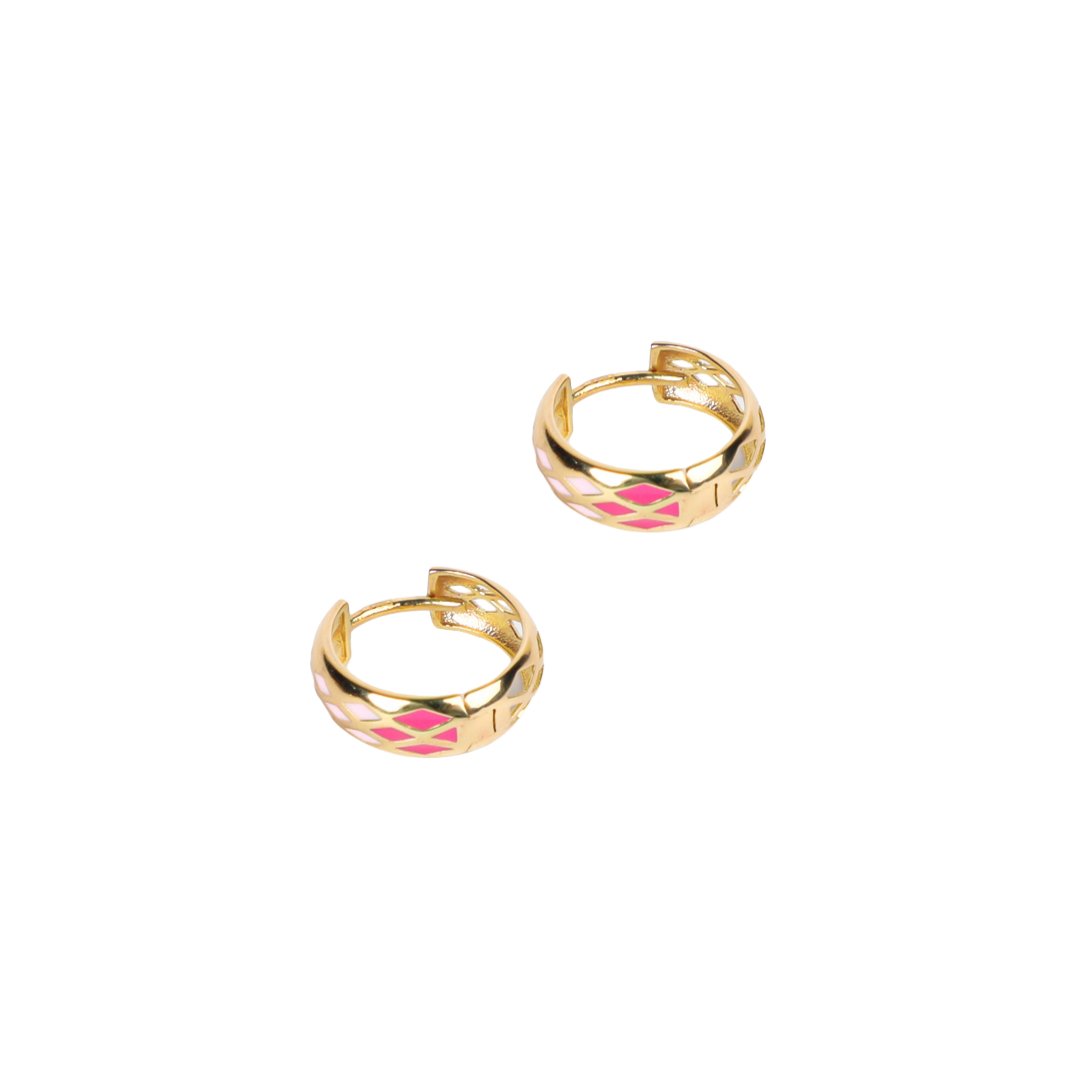 PINK OMBRE HUGGIES EARRINGS - Al Khatib Gold