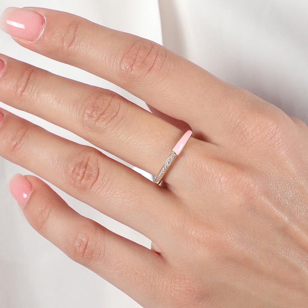 PLAIN JANE PINK RING - Al Khatib Gold