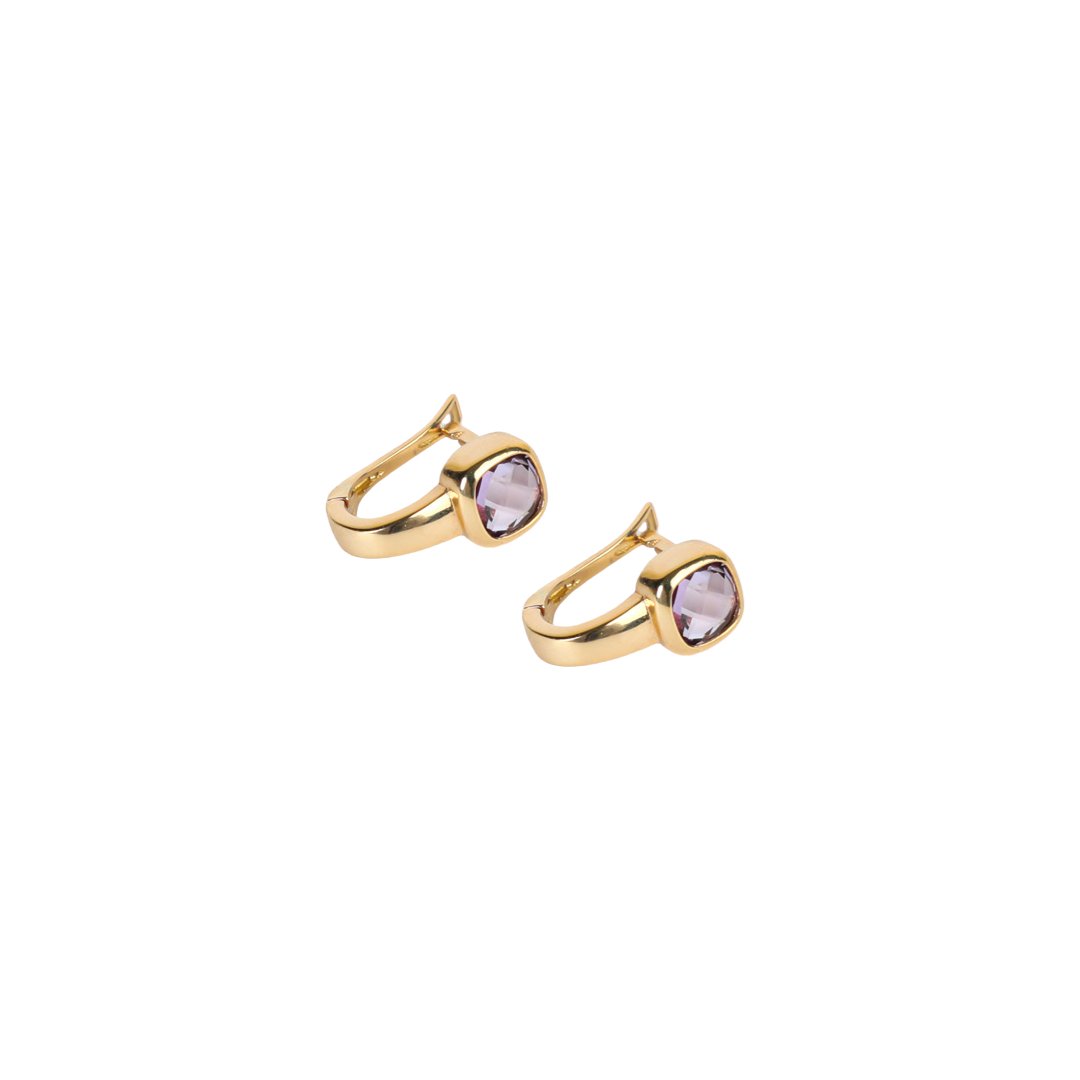 PURPLE HAZE HUGGIES EARRINGS - Al Khatib Gold