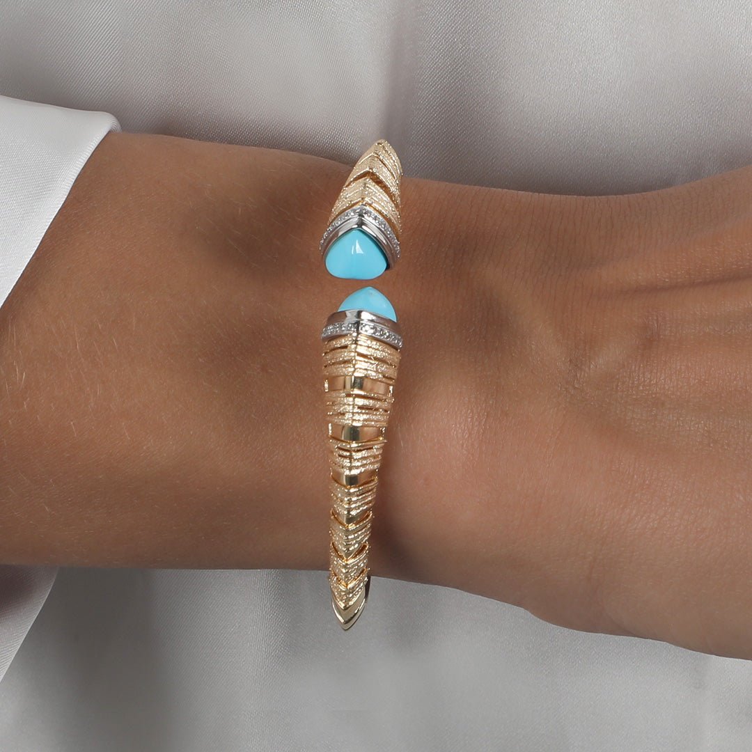 SERENITY BANGLE BLUE - Al Khatib Gold